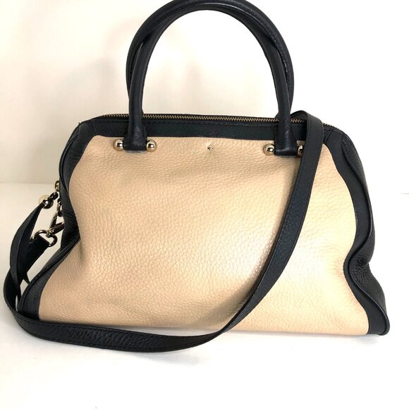 Kate Spade Charles Street Brantley Satchel Bag Black and Tan Leather Authentic - Picture 9 of 16